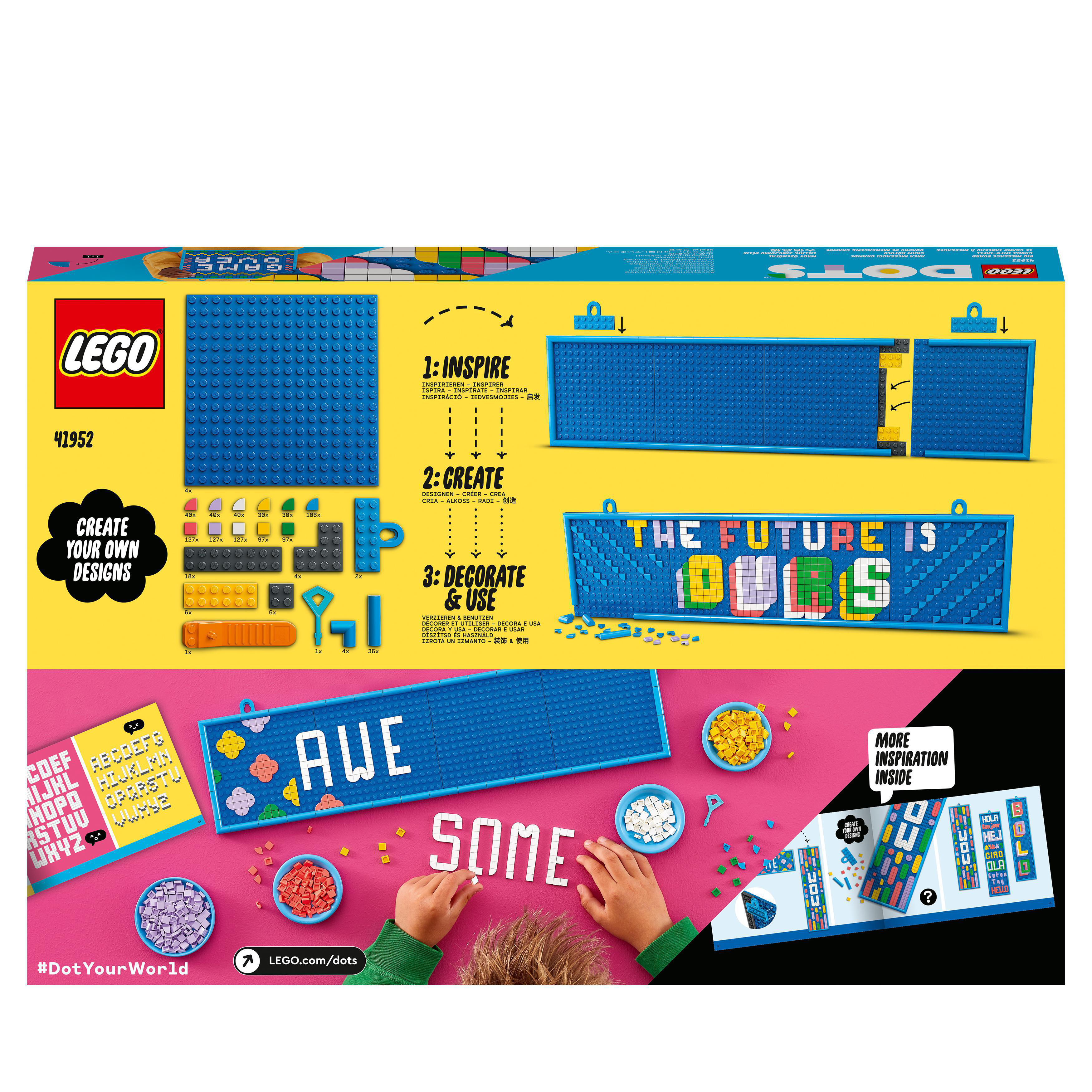 LEGO DOTS 41952 Großes Message-Board Bausatz, Mehrfarbig