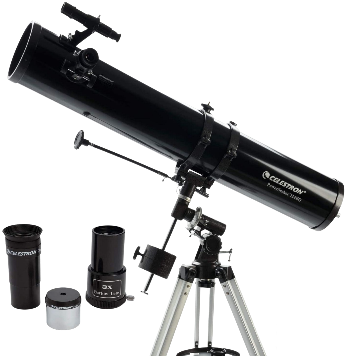 Telescopio - Celestron PowerSeeker 114 EQ, Reflector, Negro