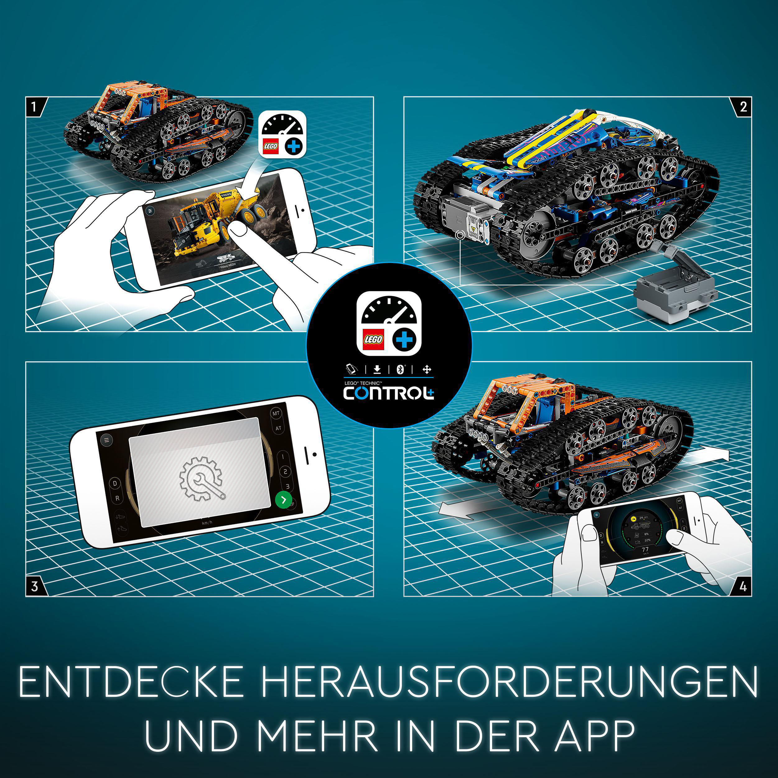 LEGO Technic 42140 App-gesteuertes Transformationsfahrzeug Bausatz, Mehrfarbig