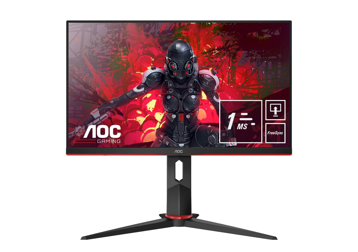 AOC 24G2U5/BK 23,8 Zoll  Full-HD  ultraschmaler Rahmen, 75 hz Bildwiederholrate, FreeSync Technologie, VESA-Halterung  1 ms Reaktionszeit  