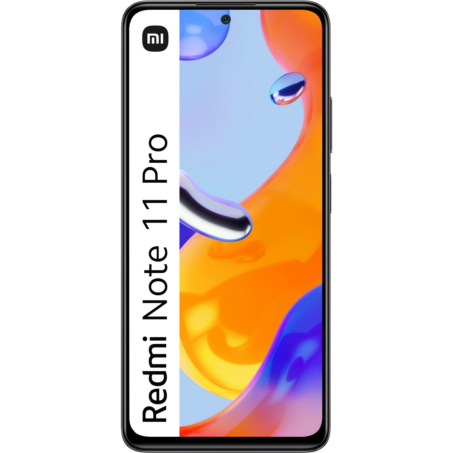 Una pantalla de smartphone con fondo animado. La pantalla dice Redmi Note 11 Pro.