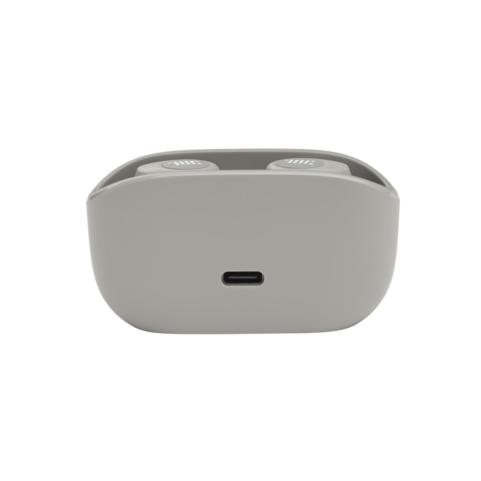 Graues Ladeetui für Ohrhörer mit USB-C-Anschluss.