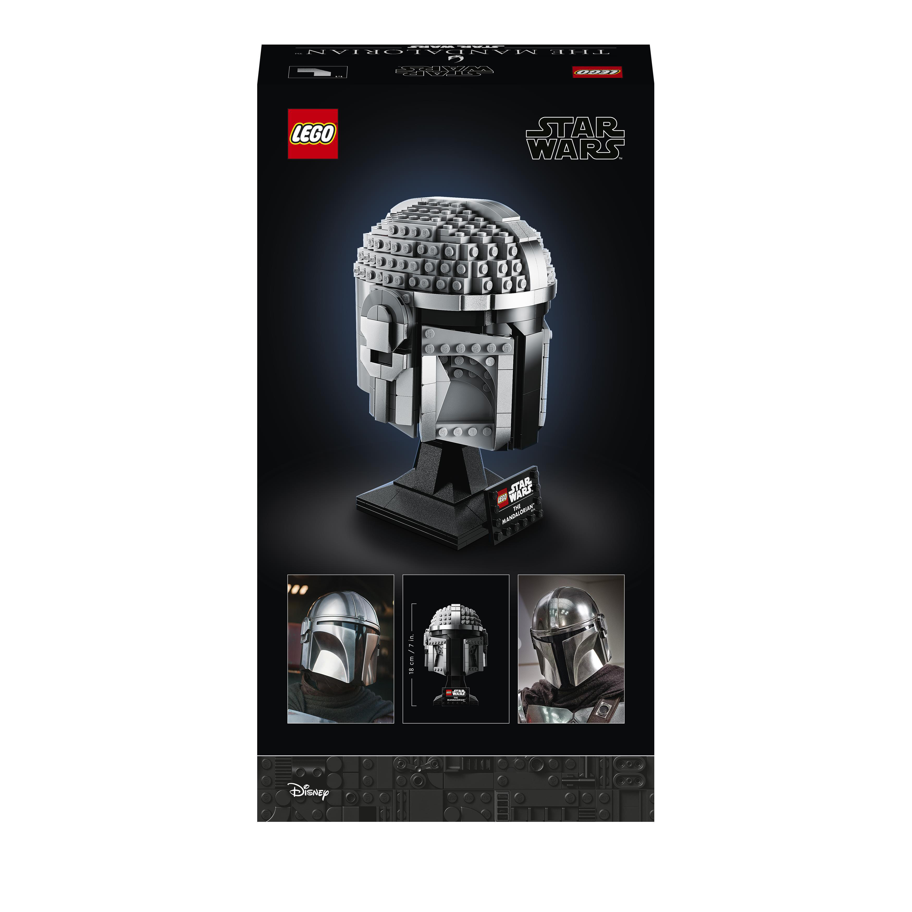 Lego Star Wars Mandalorian Helmbox. Der Helm ist grau.