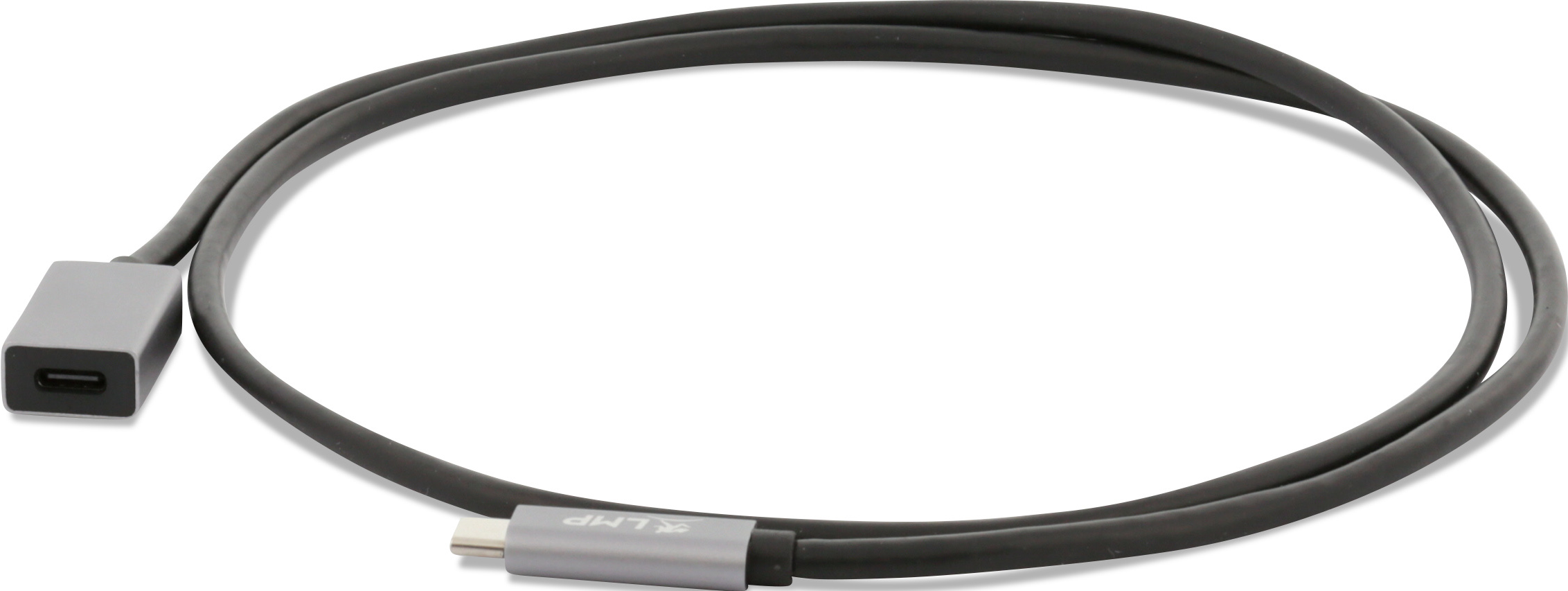 Cavo USB-C argento e nero.