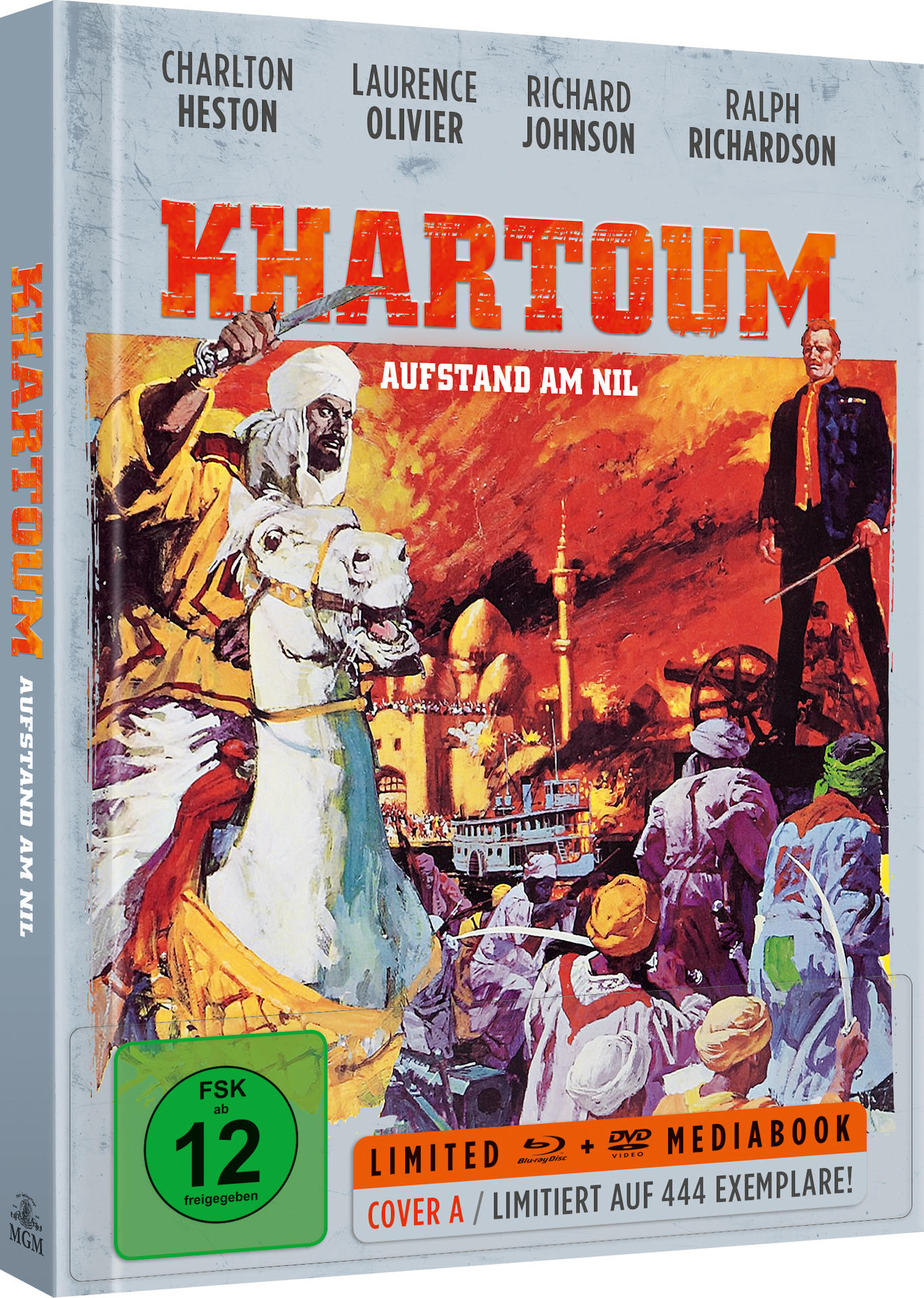 Ein DVD-Cover für Khartoum mit den Namen der Schauspieler und dem Filmtitel.