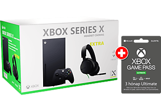Xbox Series X 1TB + vezetékes sztereó headset + 3 hónap Game Pass Ultimate