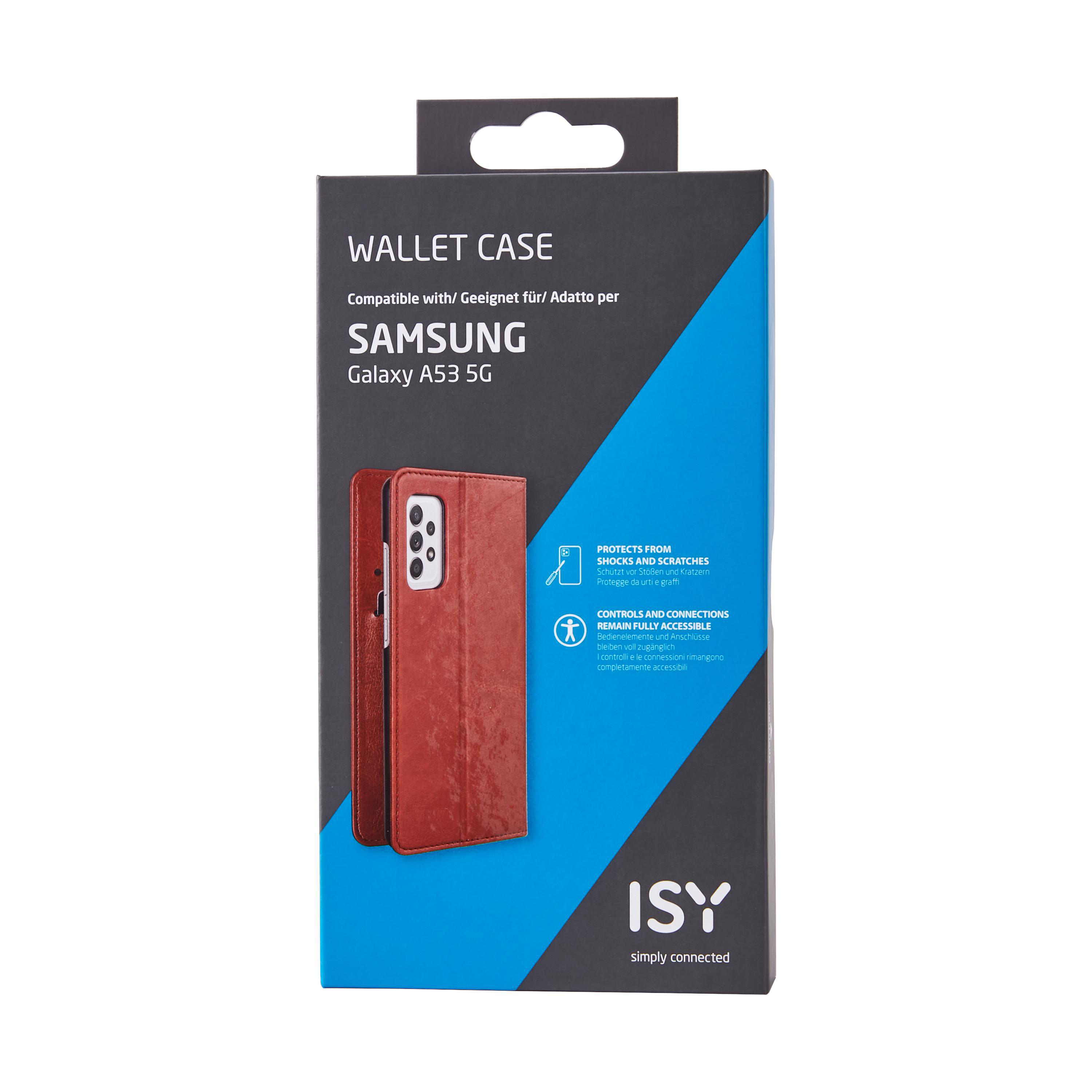 ISY ISC-3023, Bookcover, Samsung, Galaxy A53, Braun