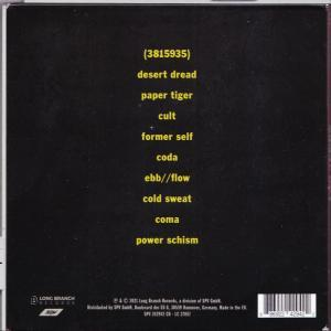 Rückseite einer CD mit Songtiteln und Text.