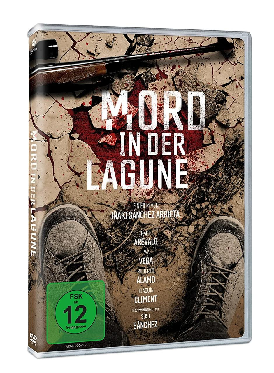 DVD-Hülle mit Titel 'Mord in der Lagune'. Zeigt Schuhe und ein Gewehr.