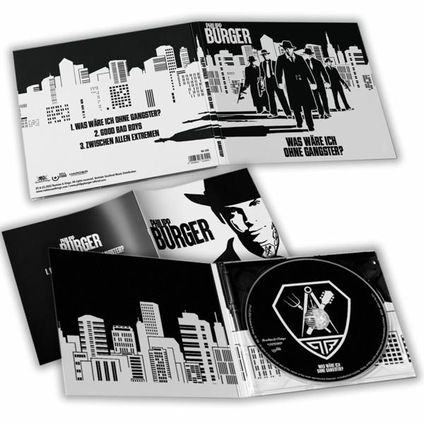 Ein CD-Case mit den Titeln "Was wäre ich ohne Gangster?", "Good Bad Boys" und "Zwischen allen Extremen".