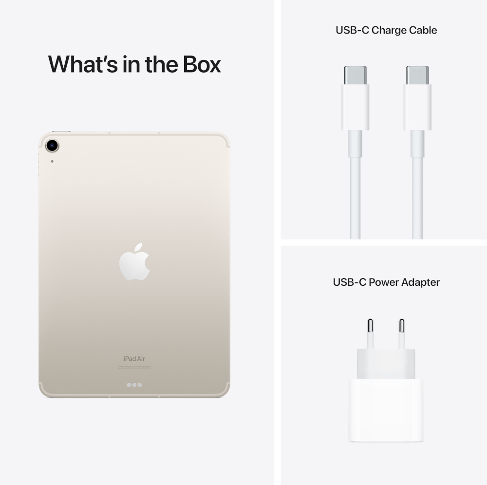 APPLE iPad Air 10.9" 256 GB 5G Wi-Fi + Cellular Starlight Edition 2022 (MM743NF/A)