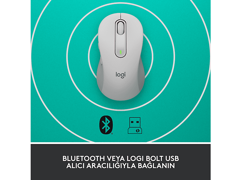 LOGITECH Signature M650 Küçük ve Orta Boy Sağ El Için Sessiz Kablosuz Mouse - Beyaz_4