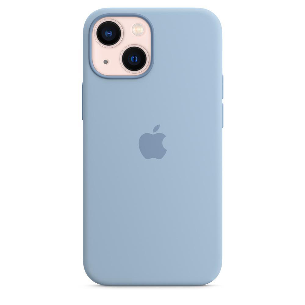 APPLE Silikon Case mini, Apple, Dunstblau mit Backcover, MagSafe, iPhone 13