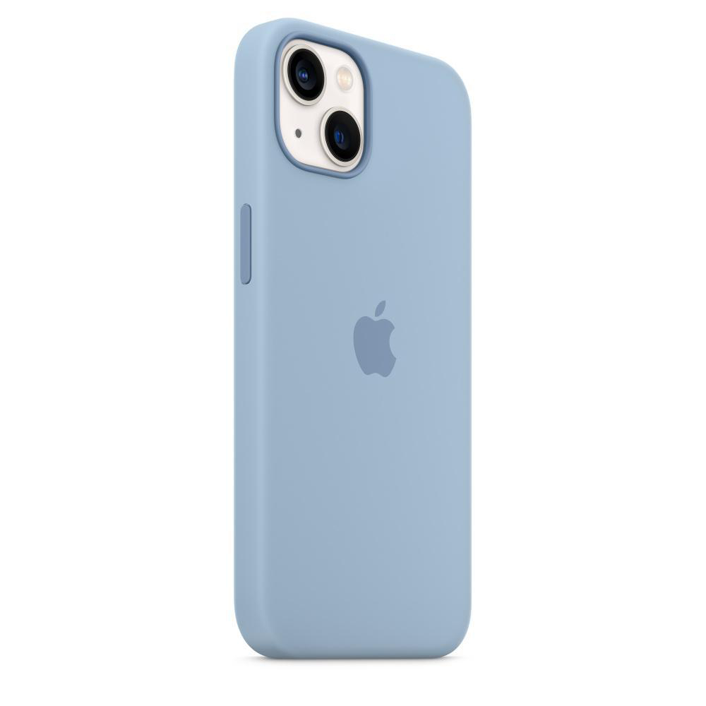 APPLE Silikon Case mit MagSafe, Backcover, Apple, iPhone 13, Dunstblau