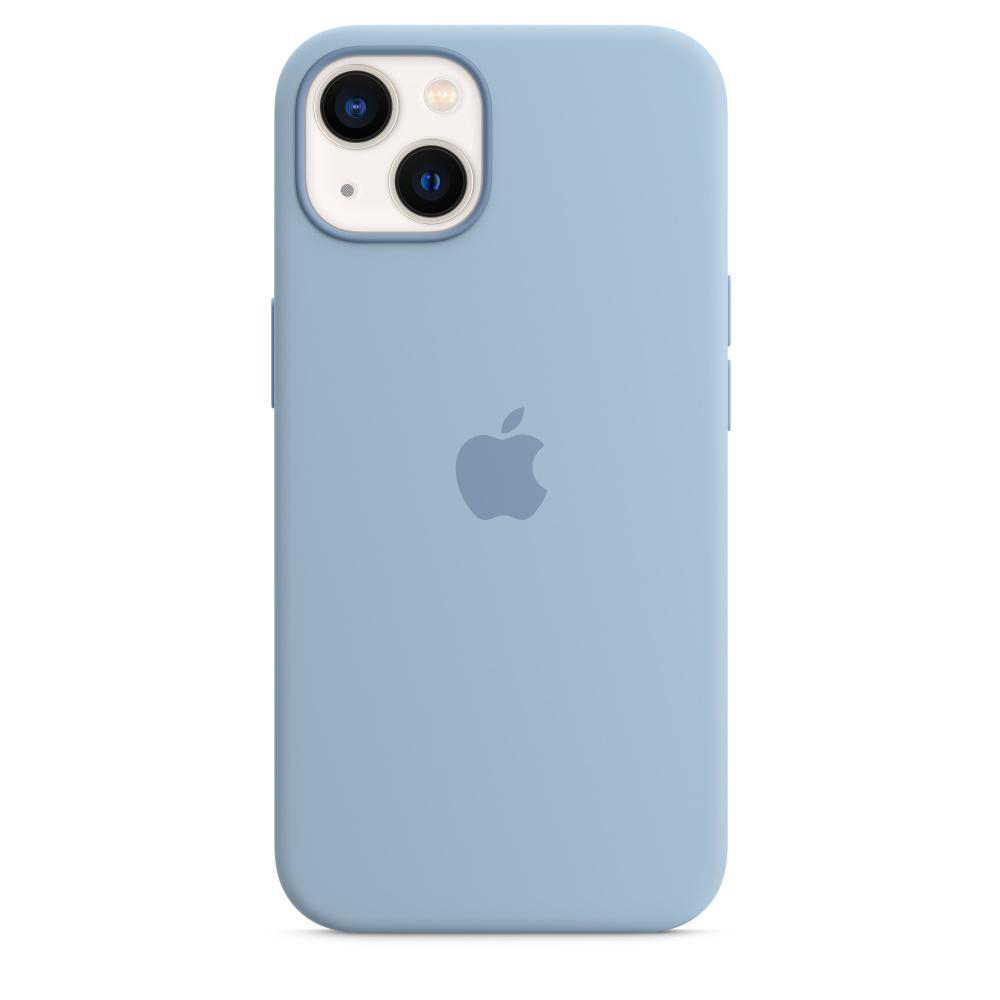 APPLE Silikon mit Apple, Dunstblau iPhone 13, MagSafe, Backcover, Case