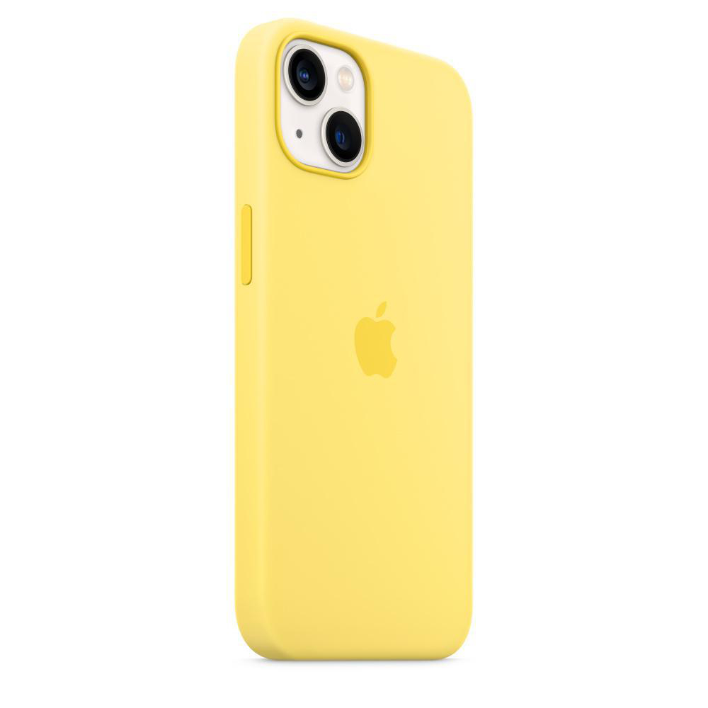 APPLE Silikon Case mit MagSafe, Backcover, Apple, iPhone 13, Zitronenschale