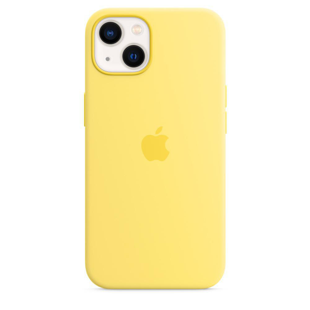 APPLE Silikon Case mit MagSafe, Backcover, Apple, iPhone 13, Zitronenschale