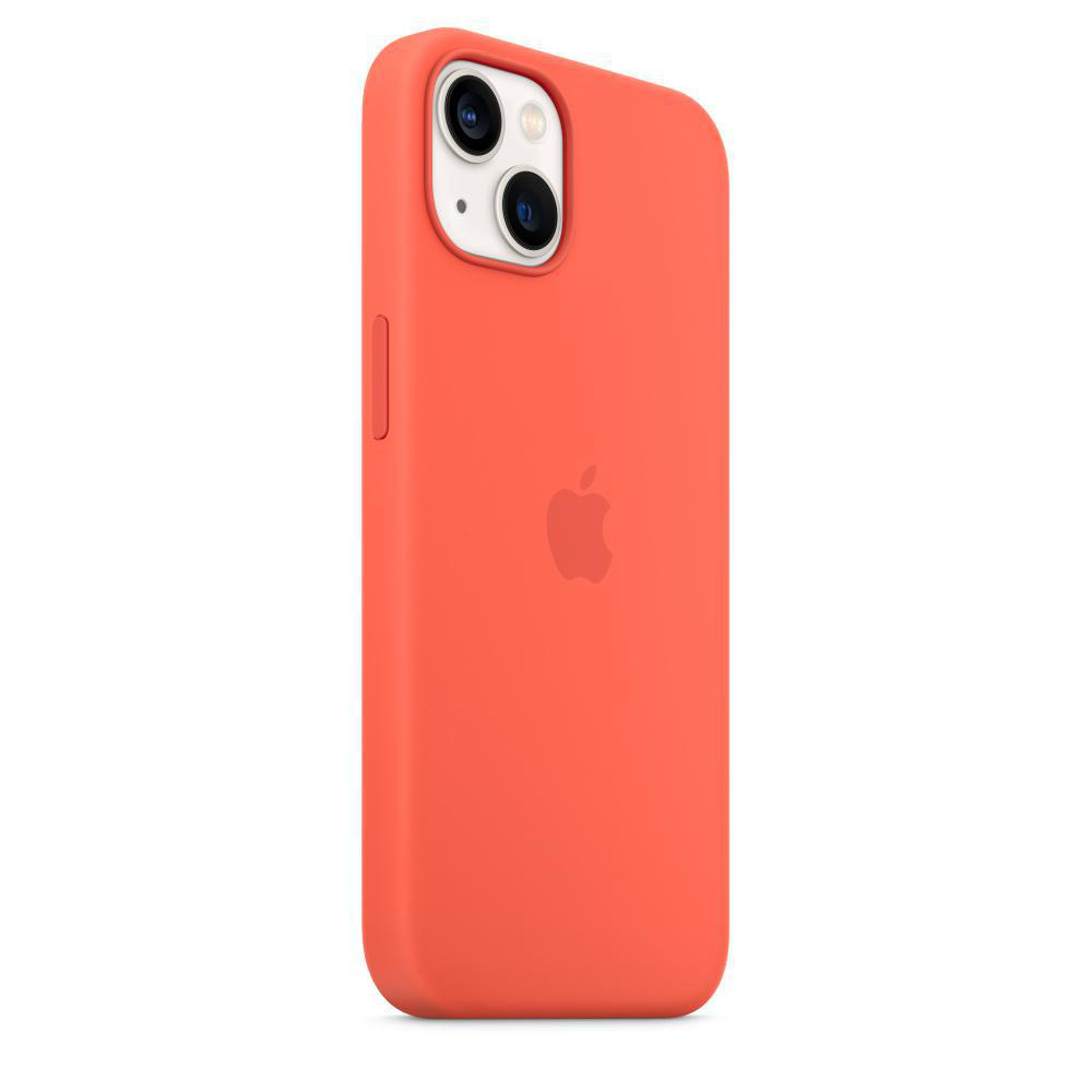APPLE Silikon Case mit MagSafe, Backcover, Apple, iPhone 13, Nektarine