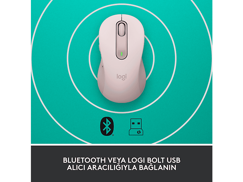 LOGITECH Signature M650 Küçük ve Orta Boy Sağ El Için Sessiz Kablosuz Mouse - Pembe_4