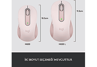 LOGITECH Signature M650 Küçük ve Orta Boy Sağ El Için Sessiz Kablosuz Mouse - Pembe_7