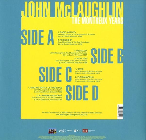 Dos d'un disque vinyle avec listes des pistes et détails de l'album.