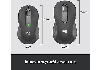 LOGITECH Signature M650 Büyük Boy Sağ El Için Sessiz Kablosuz Mouse - Siyah_7