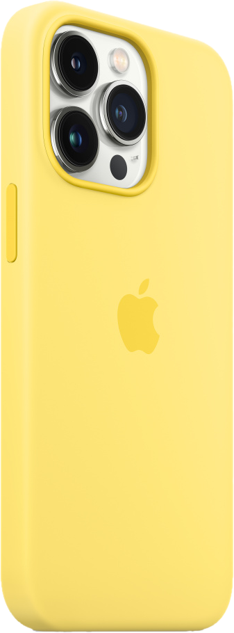 APPLE Silikon Case mit MagSafe Backcover, für Apple iPhone 13 Pro, Zitronenschale