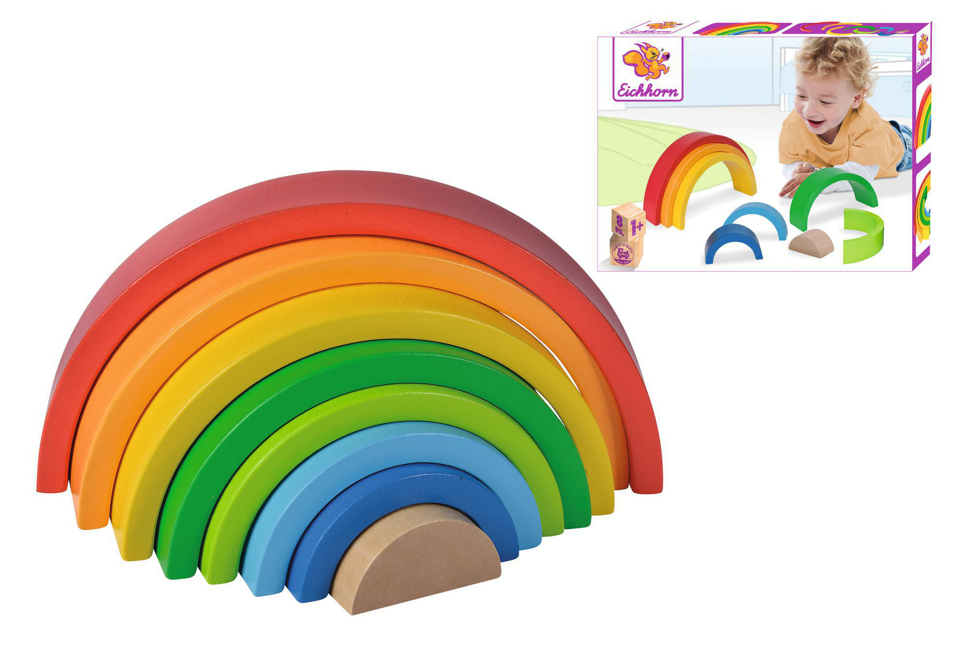 Mehrfarbig Regenbogen EICHHORN Stapelspielzeug