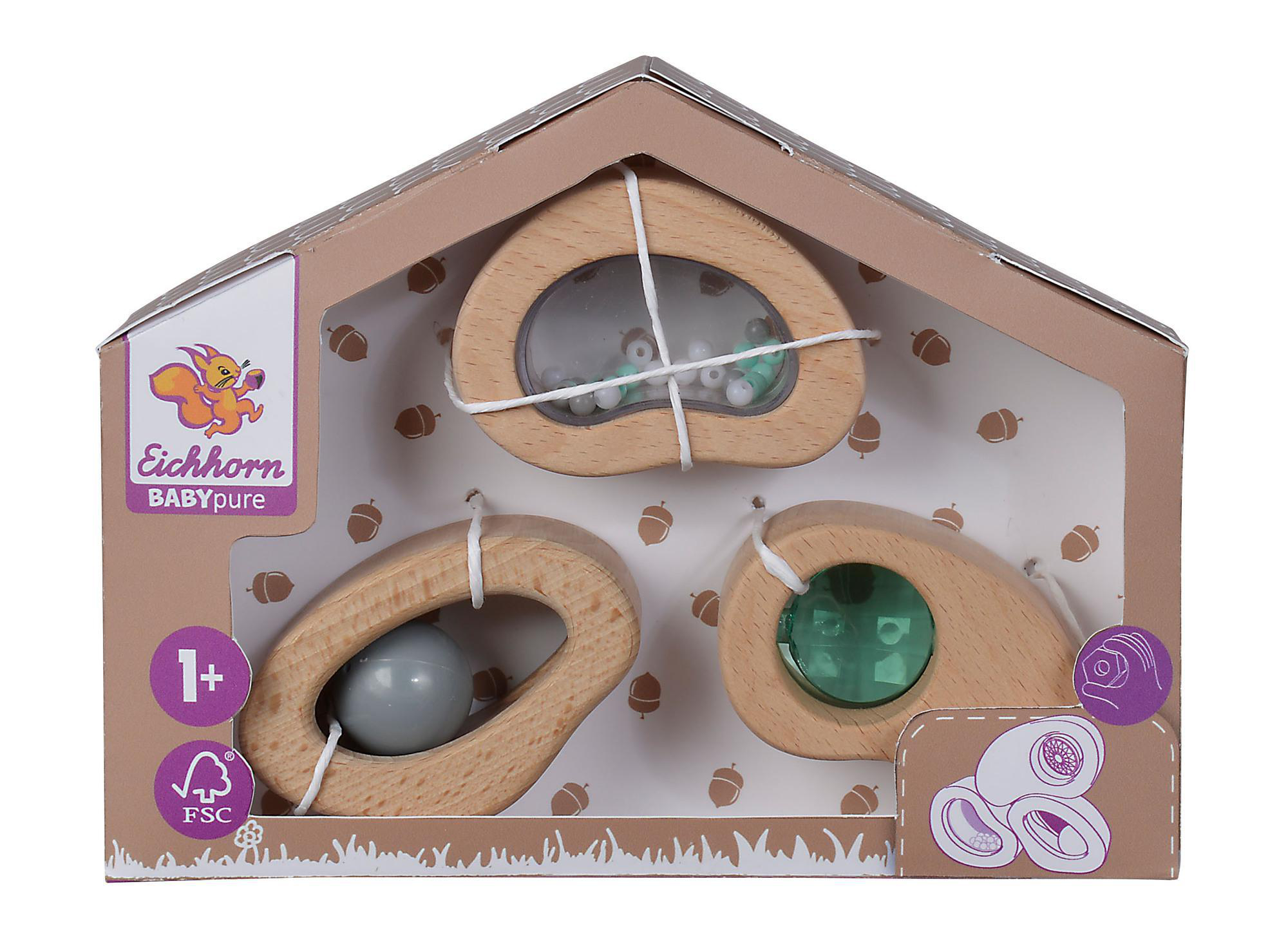 EICHHORN Baby Pure Entdeckerbausteine Spielset Naturfarben