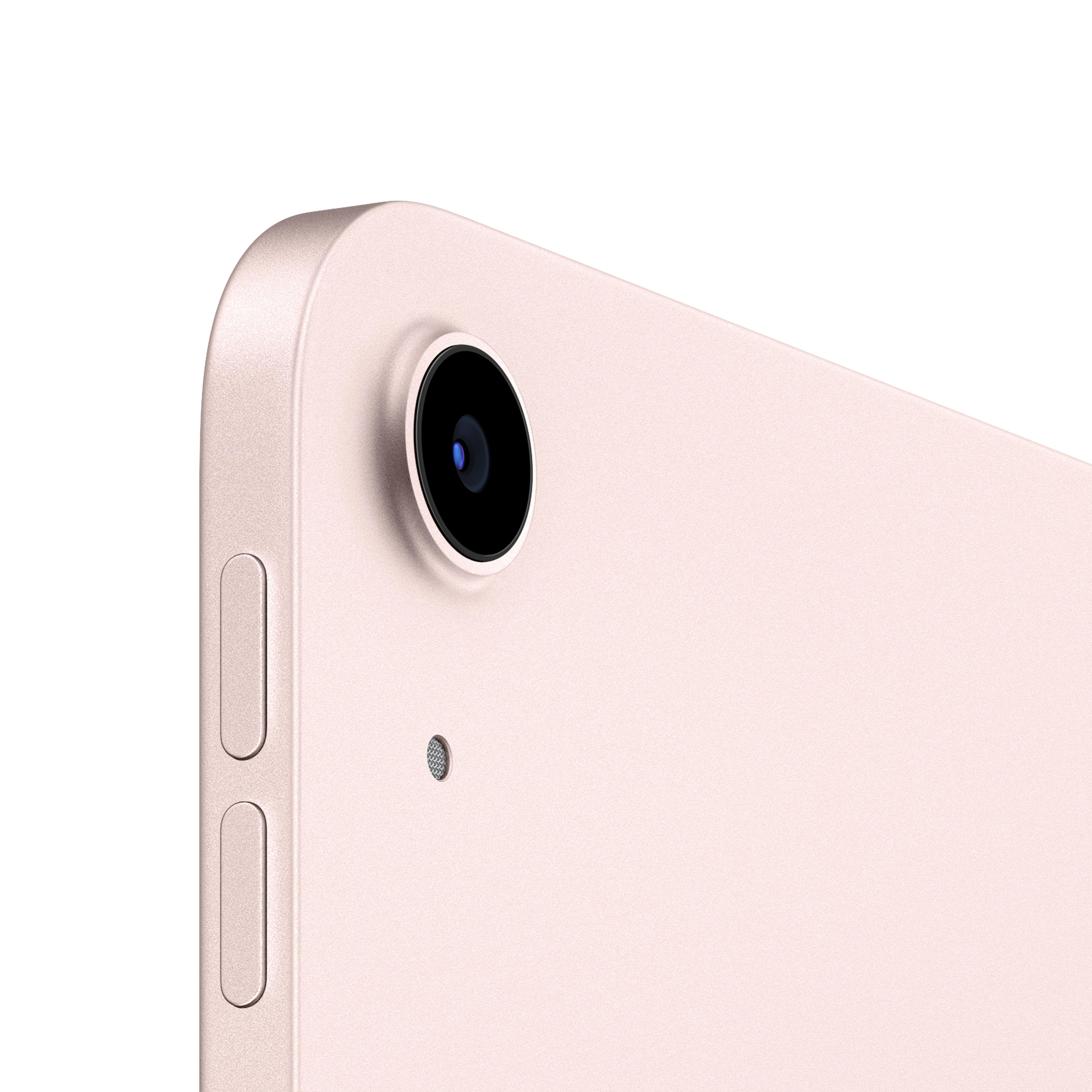 Nahaufnahme einer rosa Tablet-Ecke mit Kamera und Knöpfen.