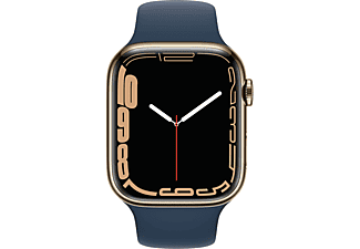 APPLE Watch Series 7 Cellular 45 mm goud roestvrij staal / blauwe sportband