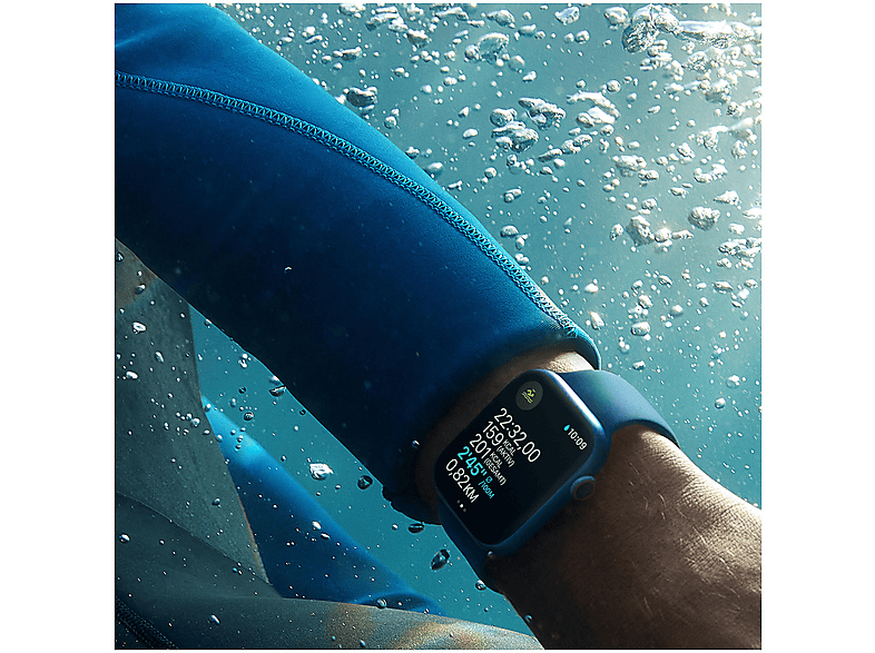 Thumbnail - APPLE Watch Series 7 (GPS + Cellular) 45mm Smartwatch Edelstahlgehäuse Fluorelastomer, 140 - 220 mm, Armband: Abyssblau,...
