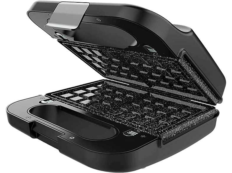 Cecotec 04309, 3 placas desmontables, 1000 W, Revestimiento RockStone, Negro
