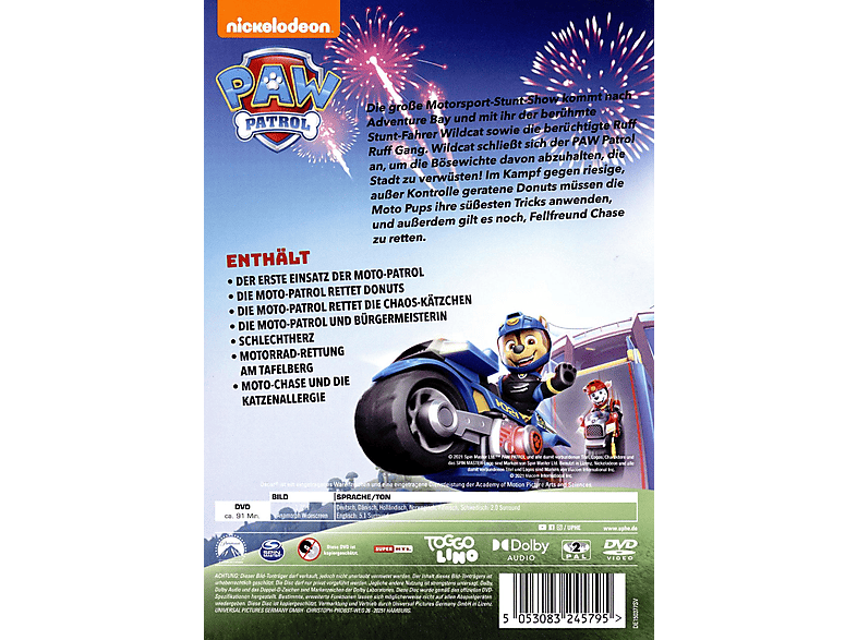 Thumbnail - Paw Patrol - Moto Pups DVD