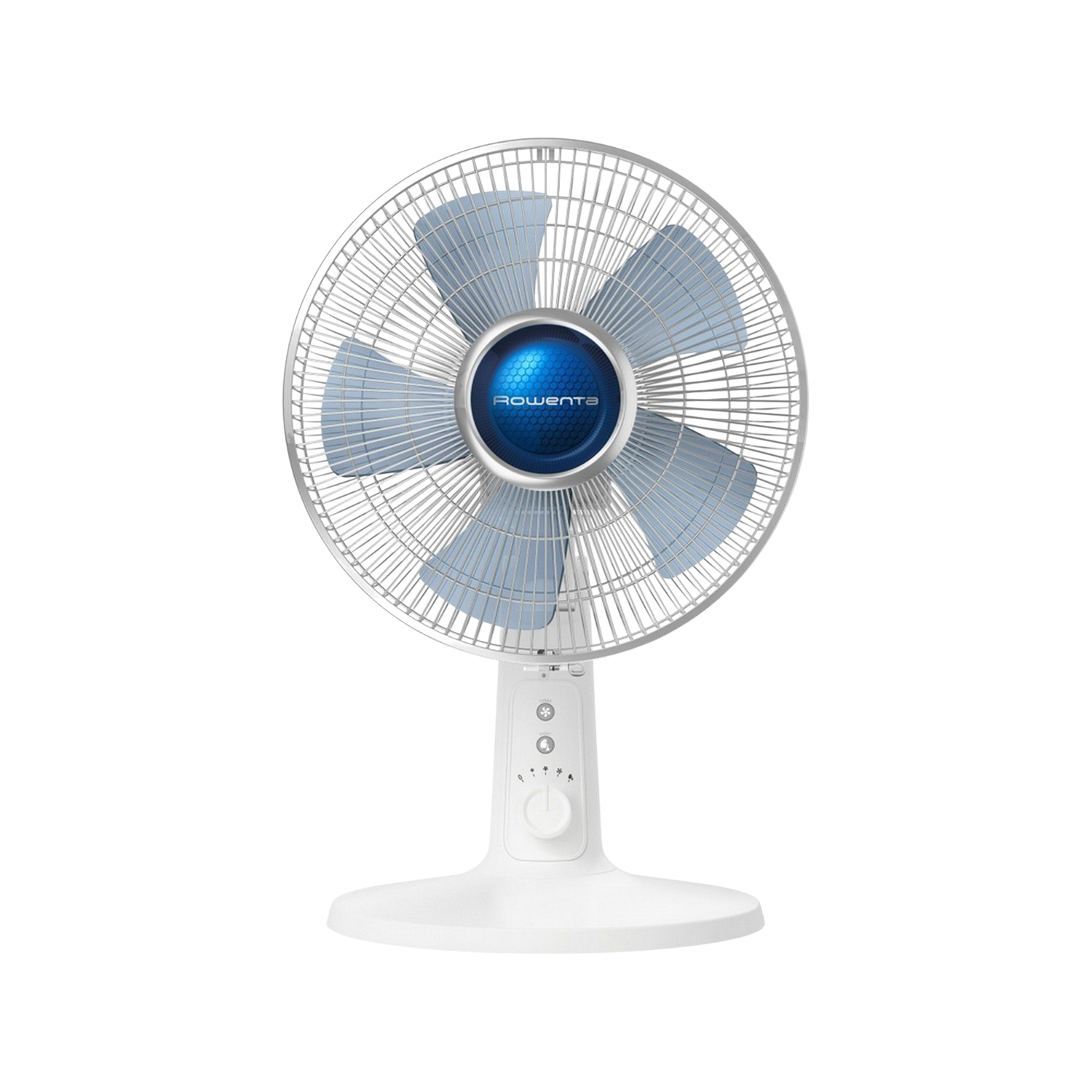 Ventilador de sobremesa - Rowenta VU2730F0, 45 m³/min, 38 dB, 4 Velocidades, Giratorio, Blanco