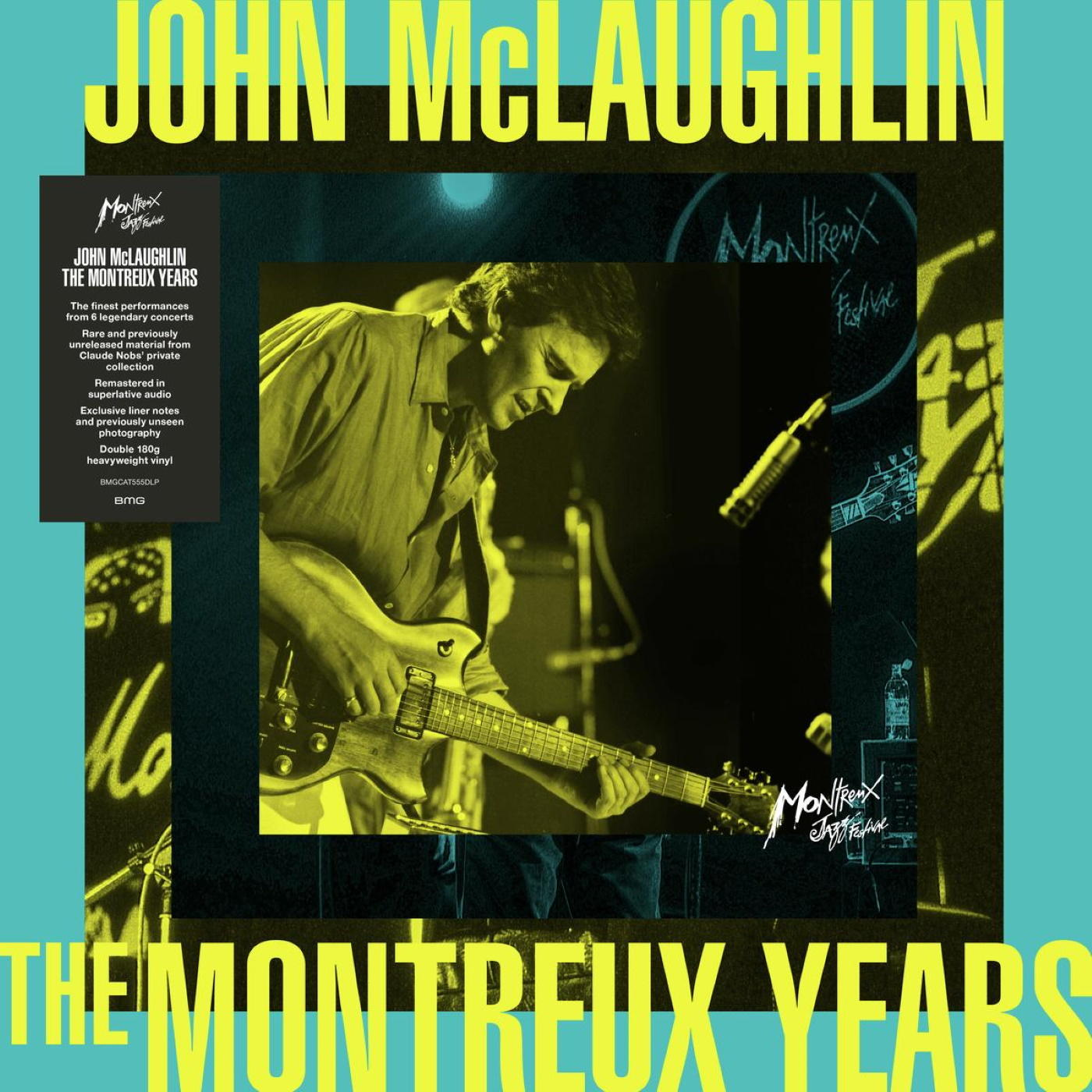 Album borító: John McLaughlin, The Montreux Years, gitározó fotóval.