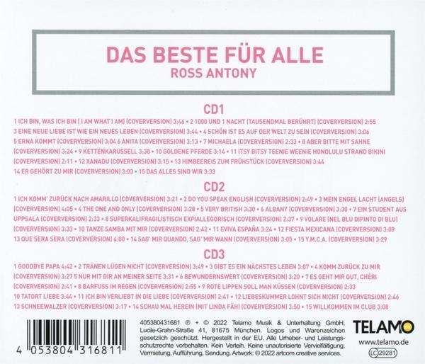 CD-Cover mit deutschem Text, Songtiteln und einem Barcode.