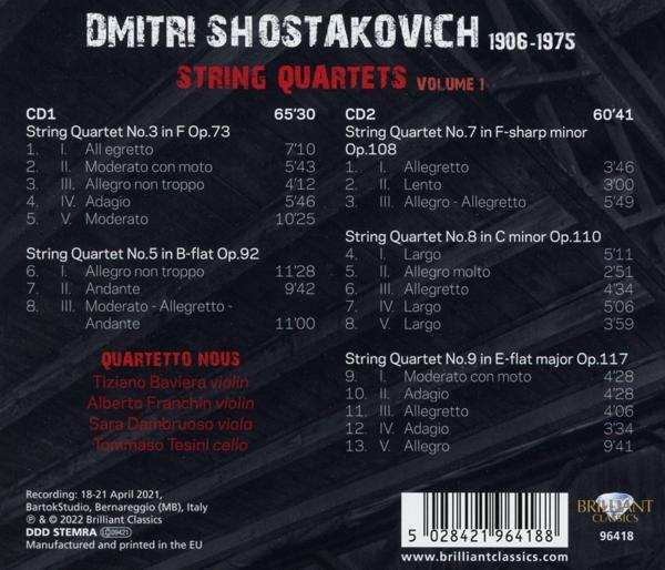 VARIOUS - Shostakovich:String Quartets Vol.1  - (CD)