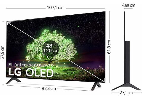 TV OLED 48" - LG OLED48A16LA, OLED 4K, SmartTV webOS 6.0, HDR Dolby Vision, Google Assistant, Negro