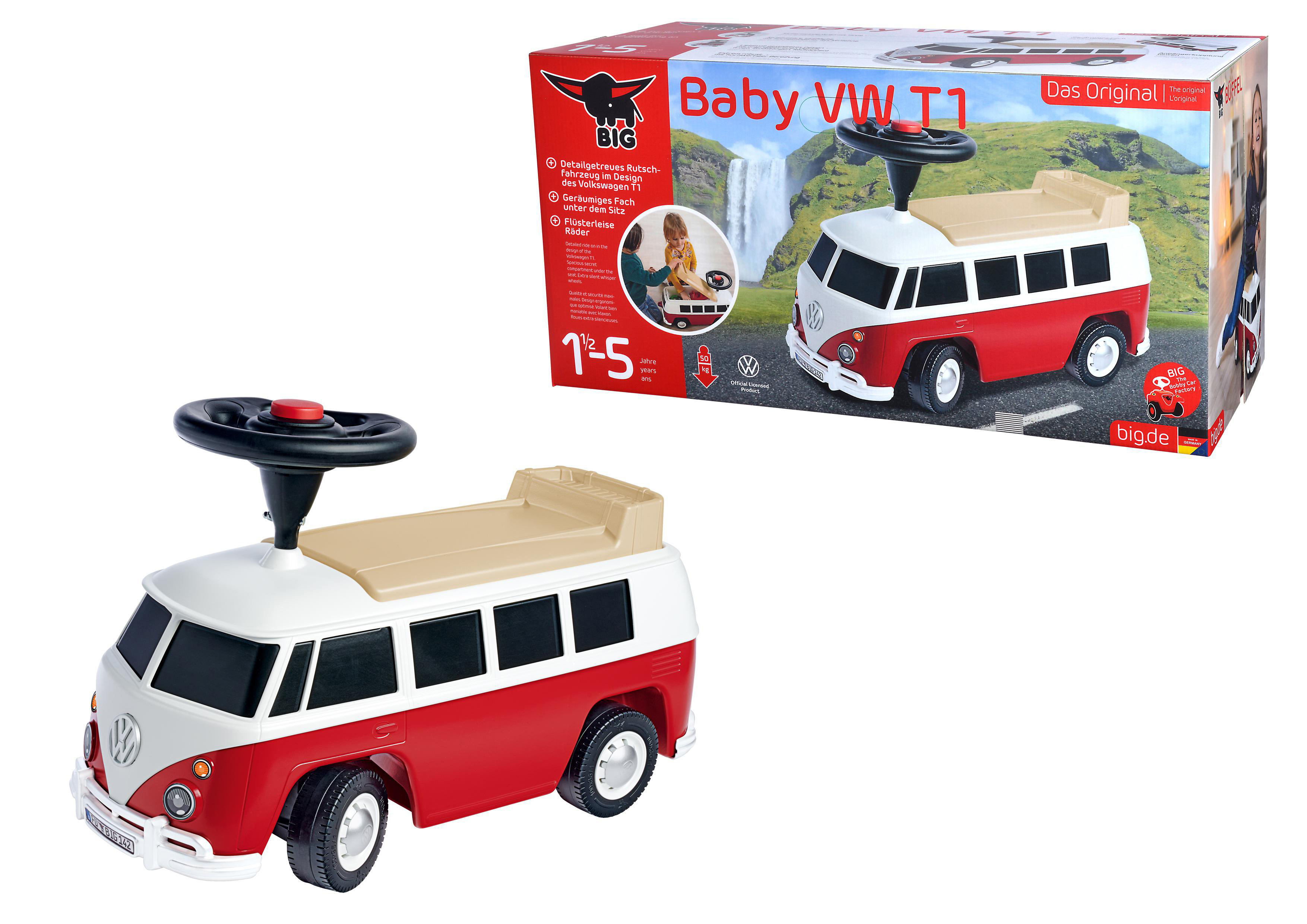 T1 Kinderrutscherauto VW Baby BIG Rot/Weiß