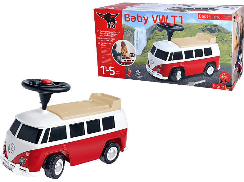 BIG Kinderrutscherauto VW Rot/Weiß Baby T1
