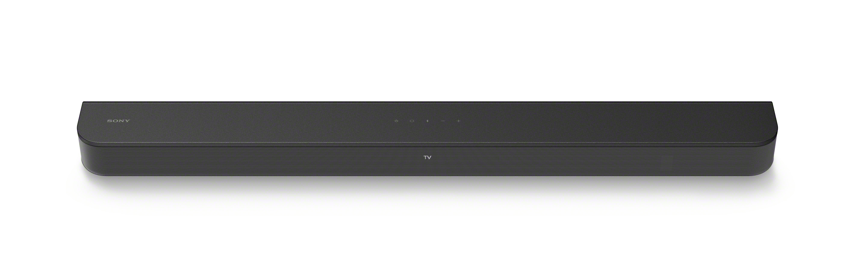 Barra de sonido negra sobre fondo blanco, con el logotipo de SONY y la etiqueta TV visibles.