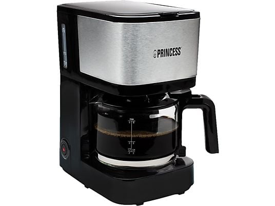 PRINCESS Compact 8 - Filterkaffeemaschine (Schwarz/Silber)