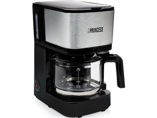 PRINCESS Compact 8 - Filterkaffeemaschine (Schwarz/Silber)