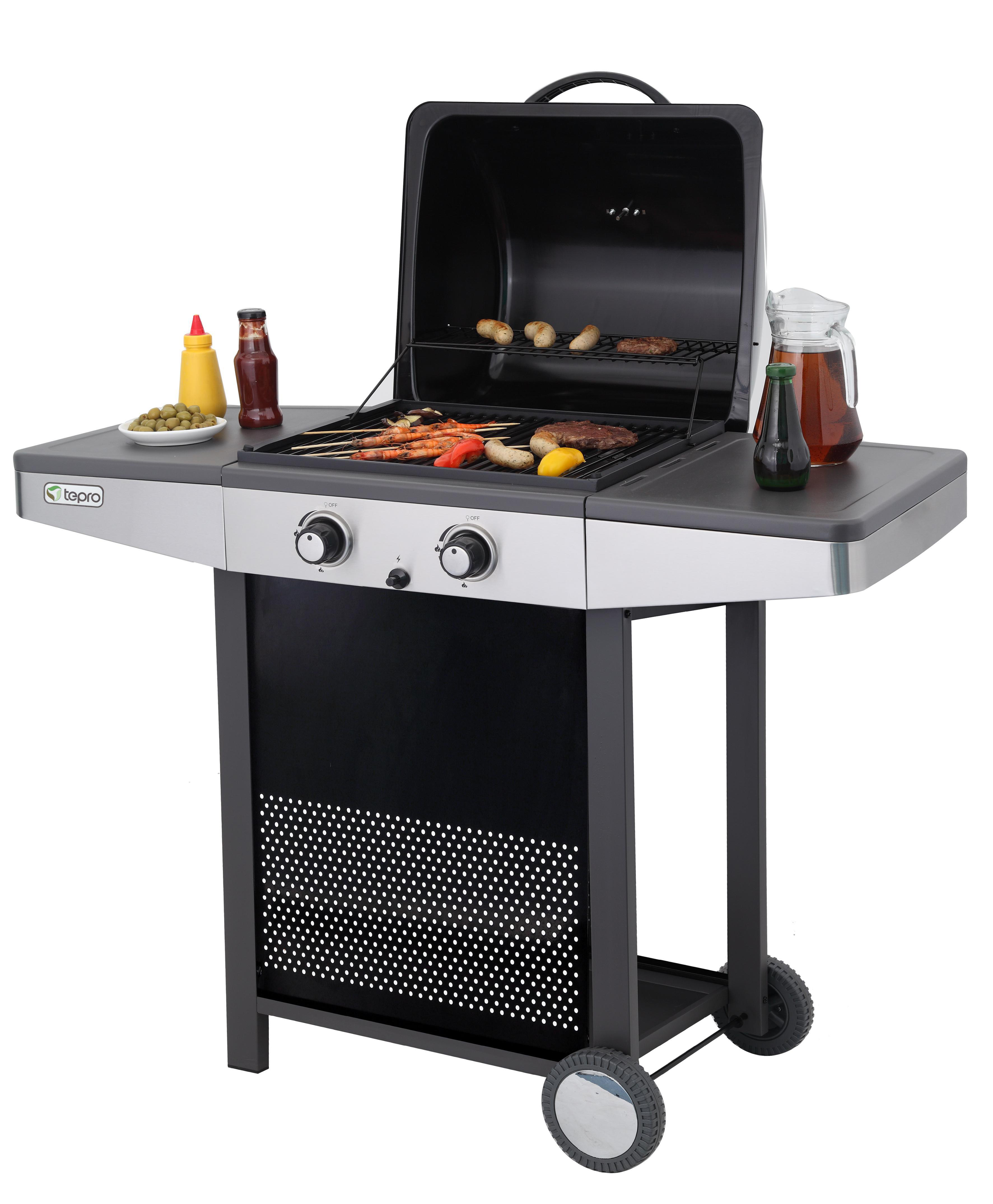TEPRO 3134 Princeton Gasgrill, Schwarz/Edelstahl 