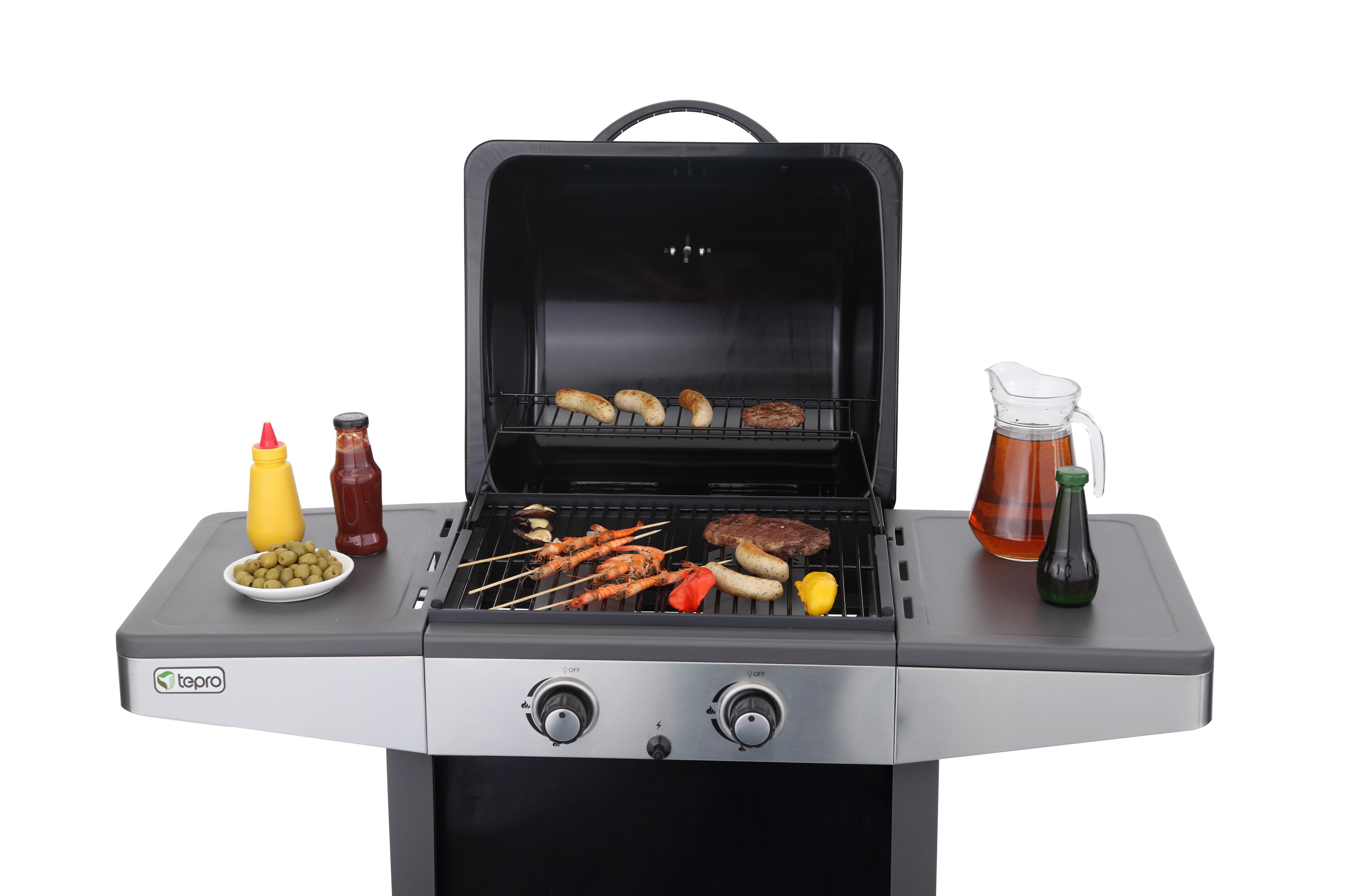 TEPRO 3134 Princeton Gasgrill, Schwarz/Edelstahl 