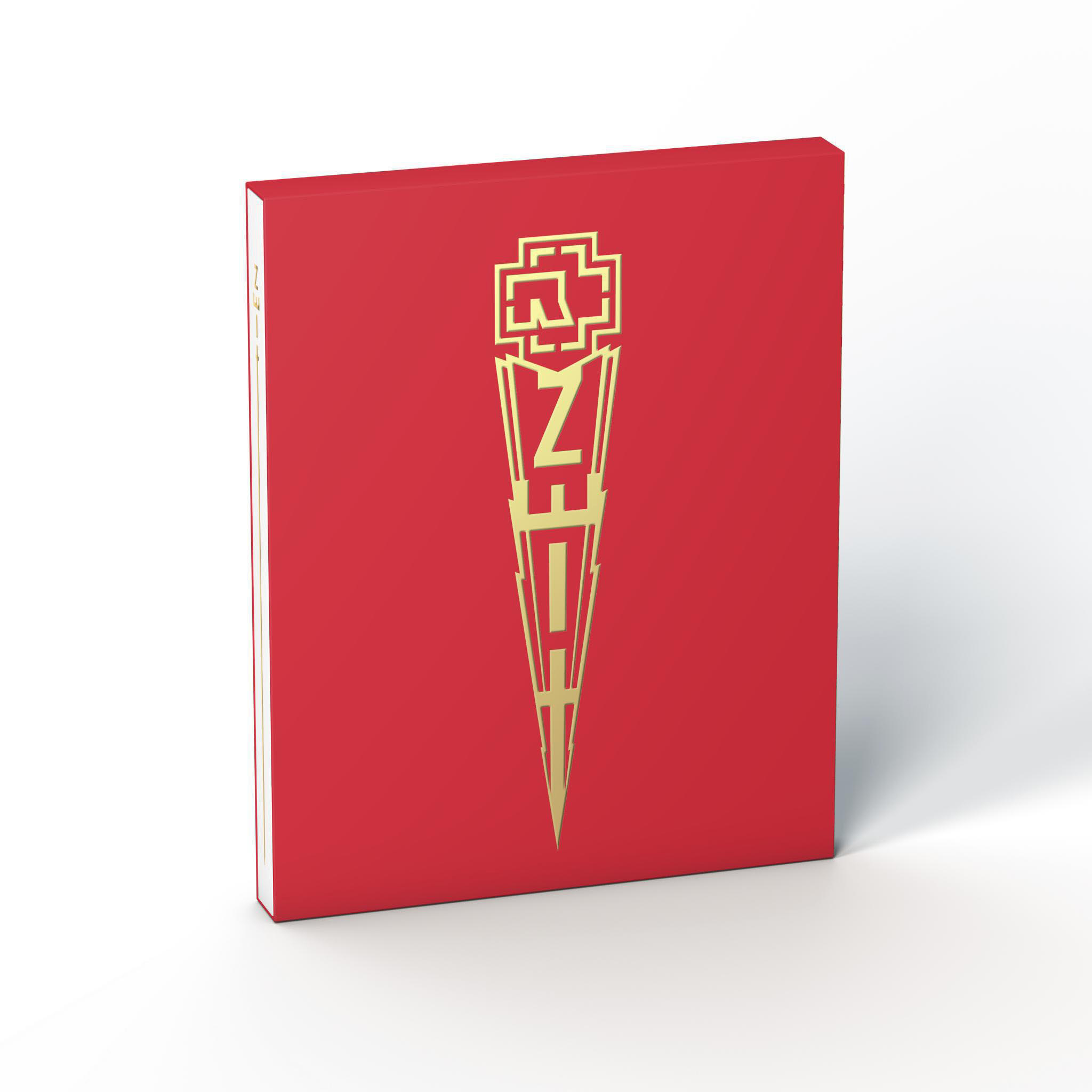 Buchcover mit rotem Hintergrund und einem goldenen Logo mit einem Z in der Mitte.