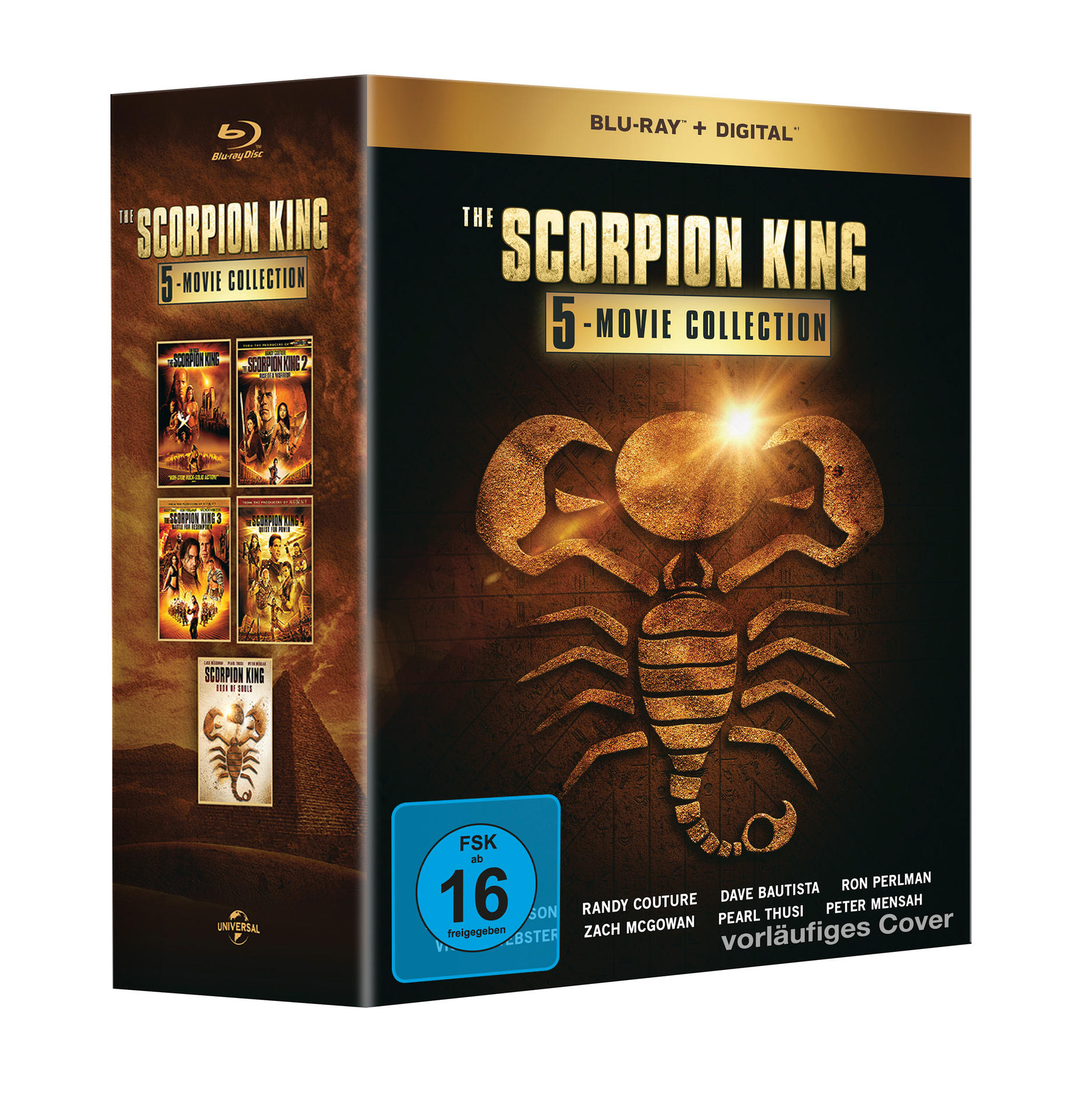 Filmbox-Set: The Scorpion King 5-Movie Collection, mit Skorpion-Design.