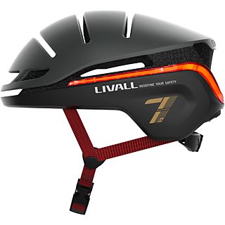 Casco - Livall EVO21, M (54-58 cm), Para patinete y bici, SOS, Luz de posición y freno, Iluminación 360, Intermitentes y Resistente a lluvia, Negro