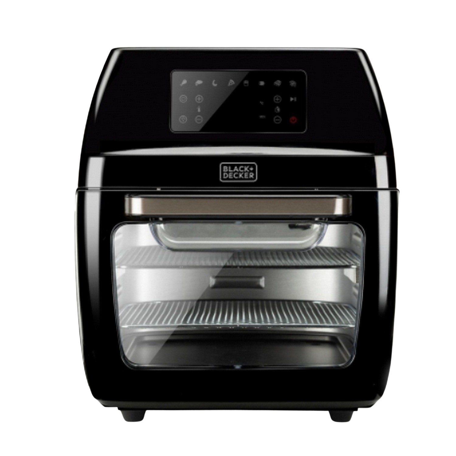 Freidora de aire - Black+Decker BXAF1200E, Horno, 1700 W, 12 l, 8 Programas, Control táctil, Negro